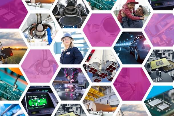 Collage of energy and technology industries, emphasizing Nafion™’s impact on fuel cells, hydrogen storage, and mobility solutions.