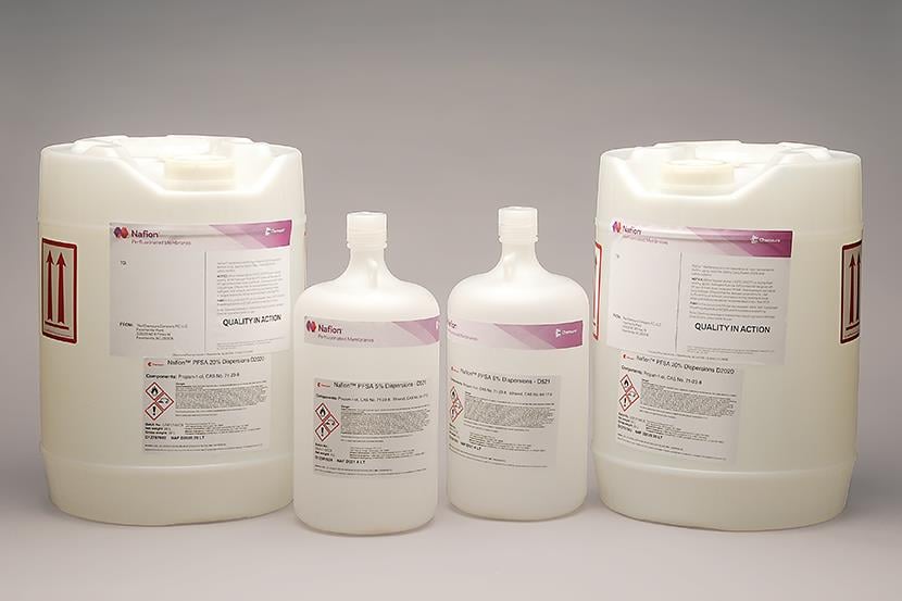 4 bottles of nafion perfluorinated membranes